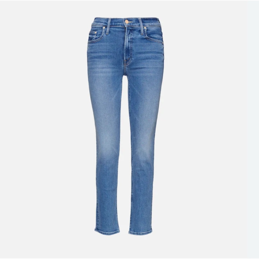 MOTHER Light Blue Denim Skinny Jeans. Size 27. Looker ankle fray.